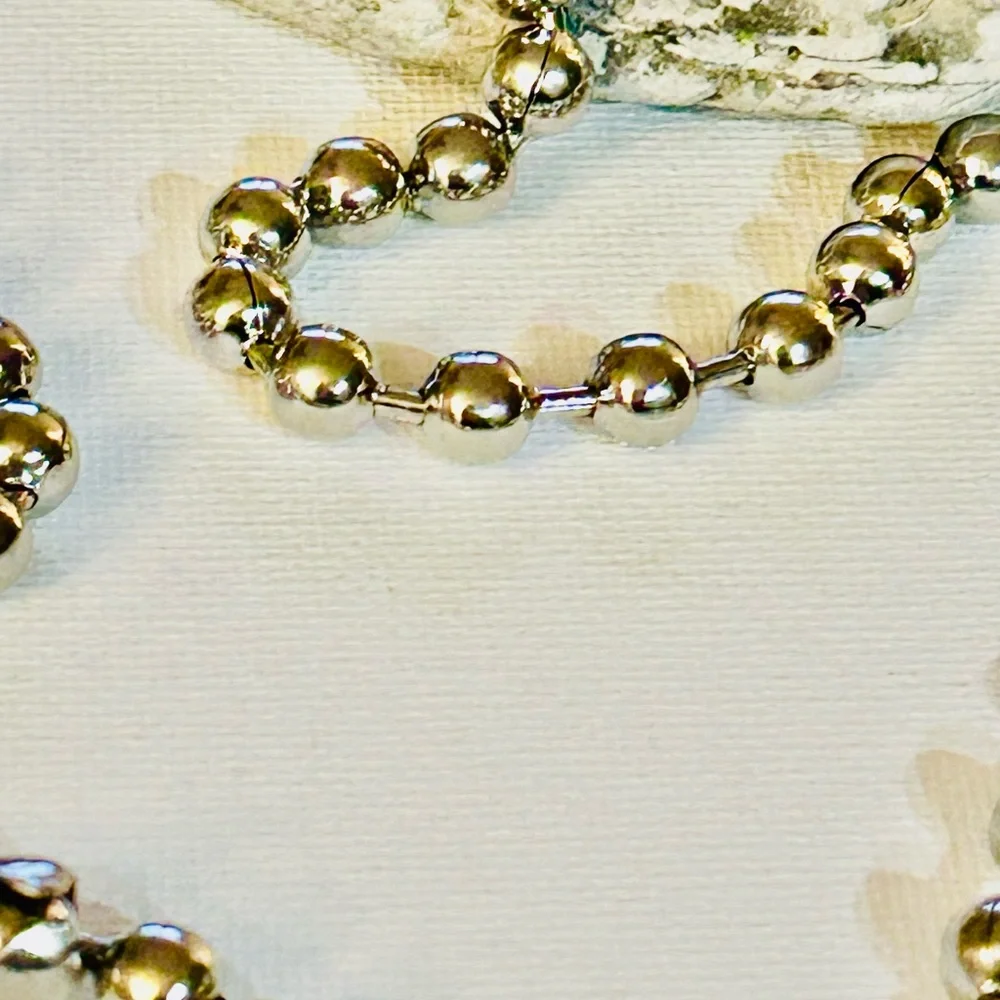 Ball chain stainless steel silver 34” length, width 6 mm - Picture 2 of 5